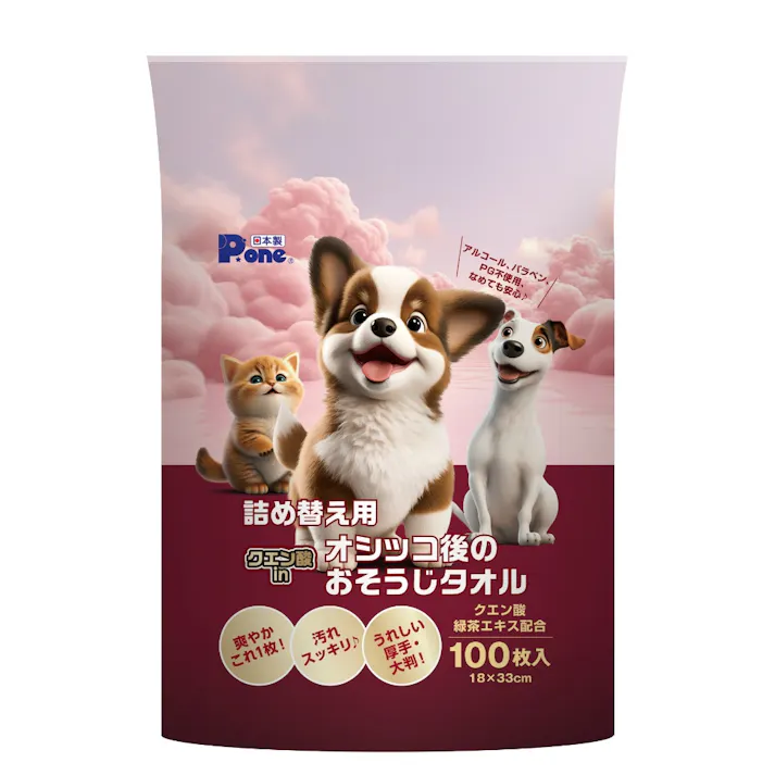 【12点まとめ買い】クエン酸inオシッコ後のおそうじタオル100枚 詰め替え用 × 12点 【送料込み】 #hrm-4904601999663