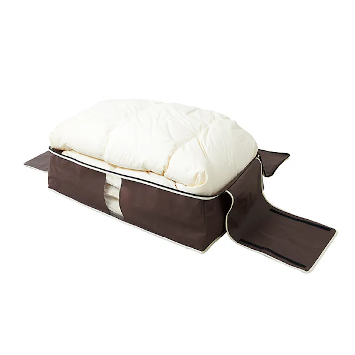 【炭入り消臭布団一式収納ケース A-03】 ちあふる((約)100×69×30cm(持ち手含まず)) 布団一式収納 消臭 炭シート 3層構造 透明窓 幅広テープ 持ち手 コンパクト収納 JAN:4989409098848