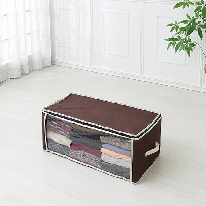 【炭入り消臭衣類収納ケース A-03 お得な2個セット】 ちあふる((約)70×36×30cm(持ち手含まず)) 衣類収納 消臭 透明窓 炭加工 5層構造 持ち手 二段重ね 見える収納 クローゼット JAN:4989409098435