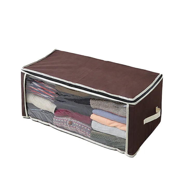 【炭入り消臭衣類収納ケース A-03 お得な2個セット】 ちあふる((約)70×36×30cm(持ち手含まず)) 衣類収納 消臭 透明窓 炭加工 5層構造 持ち手 二段重ね 見える収納 クローゼット JAN:4989409098435