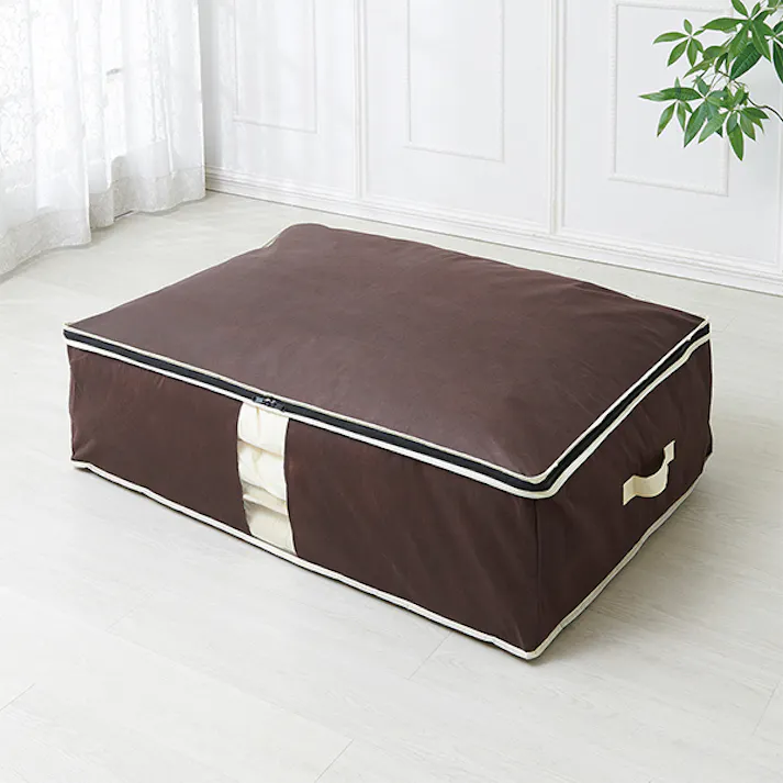 【炭入り消臭布団一式収納ケース A-03 お得な2個セット】 ちあふる((約)100×69×30cm(持ち手含まず)) 布団一式収納 消臭 炭シート 3層構造 透明窓 幅広テープ 持ち手 コンパクト収納 JAN:4989409098848