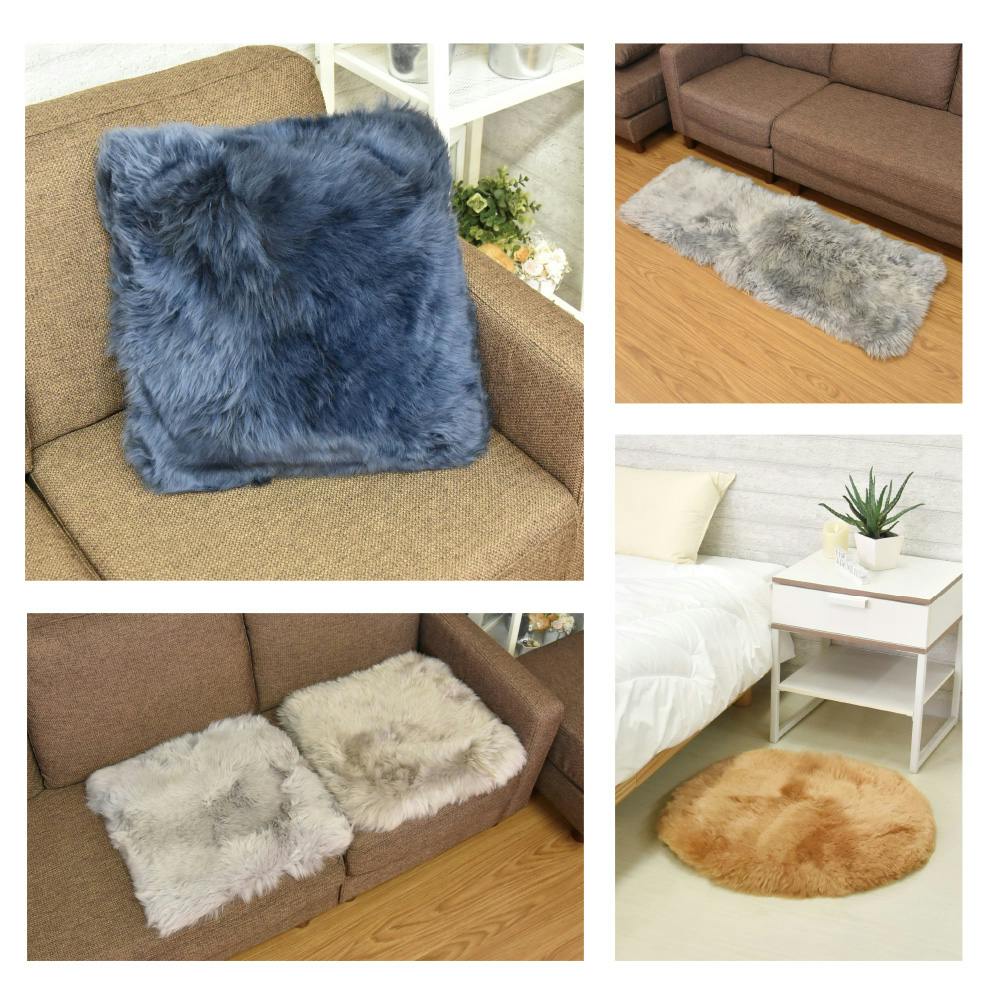 ムートンシートクッション 40×40cm 2枚セット サンドベージュ