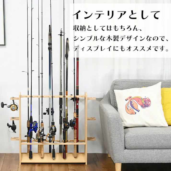 ロッドスタンド 釣竿 つりざお ラック スタンド 収納 ダブル 両面 21本 釣り竿