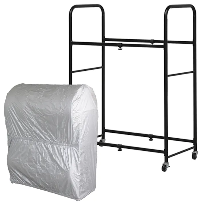 タイヤ収納 ガレージ収納 伸縮式タイヤラック カバー付 カバー タイヤ交換 8本収納 2段 スチール 組み立て式 キャスター付き