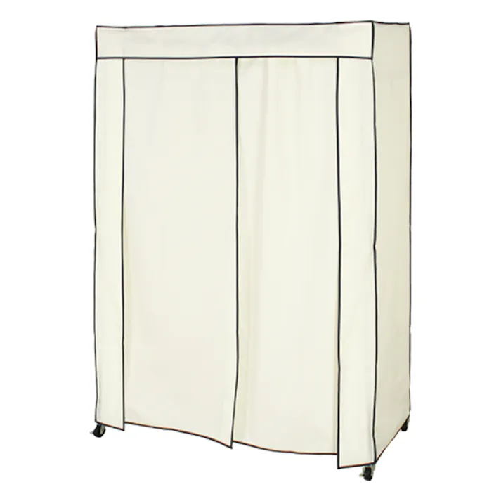 ハンガーラック カバー付き 120幅 おしゃれ キャスター付き クローゼットハンガー 組立スチールハンガー 衣類収納 洋服掛け 新生活