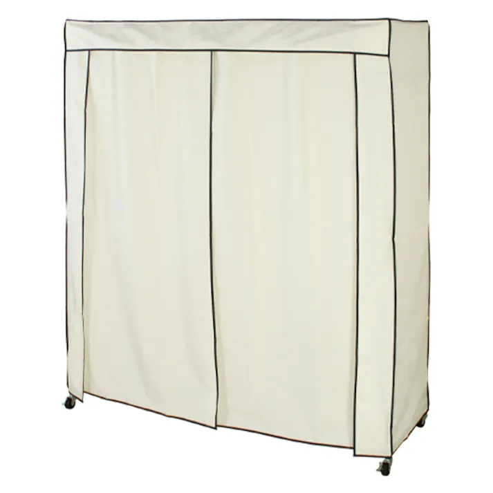 ハンガーラック カバー付き 150幅 おしゃれ キャスター付き スチールハンガー クローゼットハンガー ワードローブ 衣類収納 洋服掛け 収納 コート コート掛け