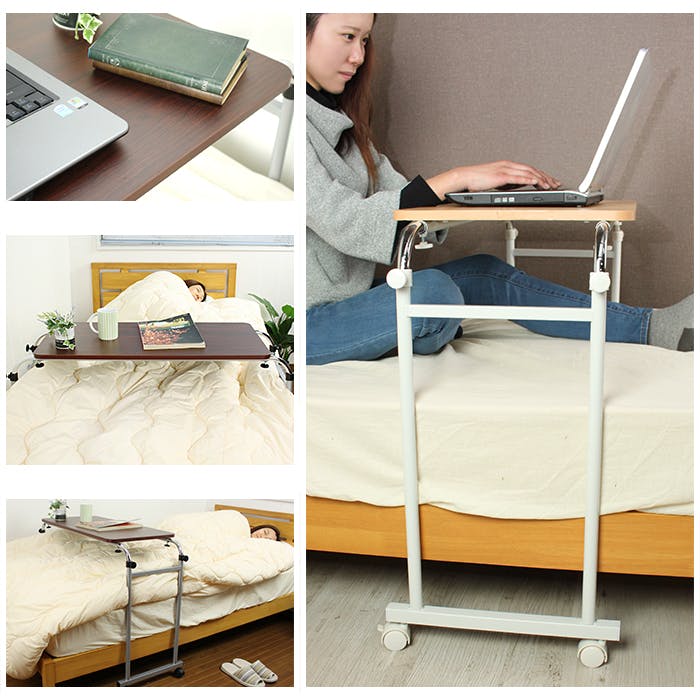 ベッドテーブル サイドテーブル おしゃれ テーブル 昇降式 キャスター