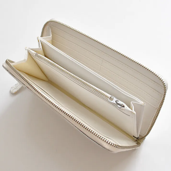 パイソン革ラウンドファスナーロングウォレット 1671P/蛇革長財布/金運/開運/男女兼用/ゴールド #flc-1671p-gd-1pcs