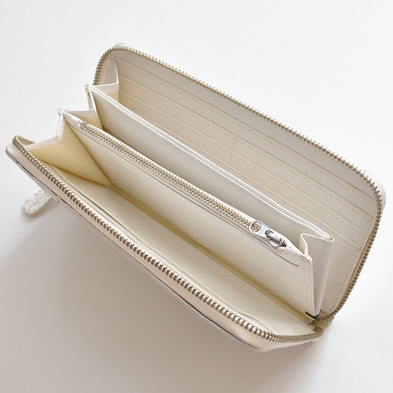 パイソン革ラウンドファスナーロングウォレット 1671P／蛇革長財布／金