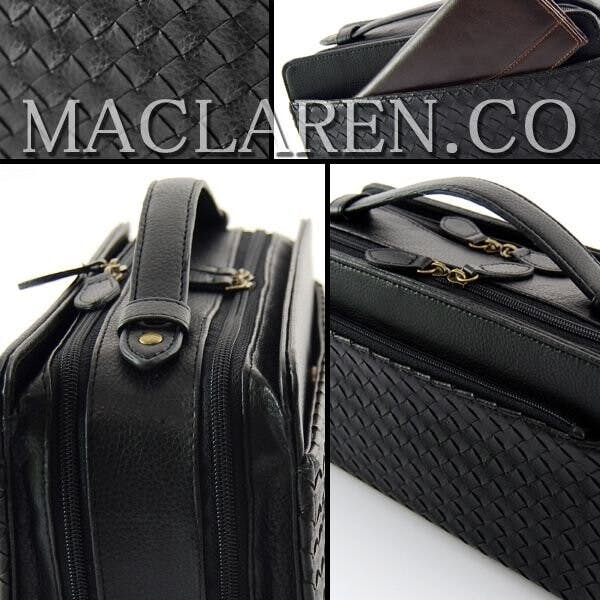 編み込みメッシュボックスタイプセカンドバッグ AN-2046ブラック