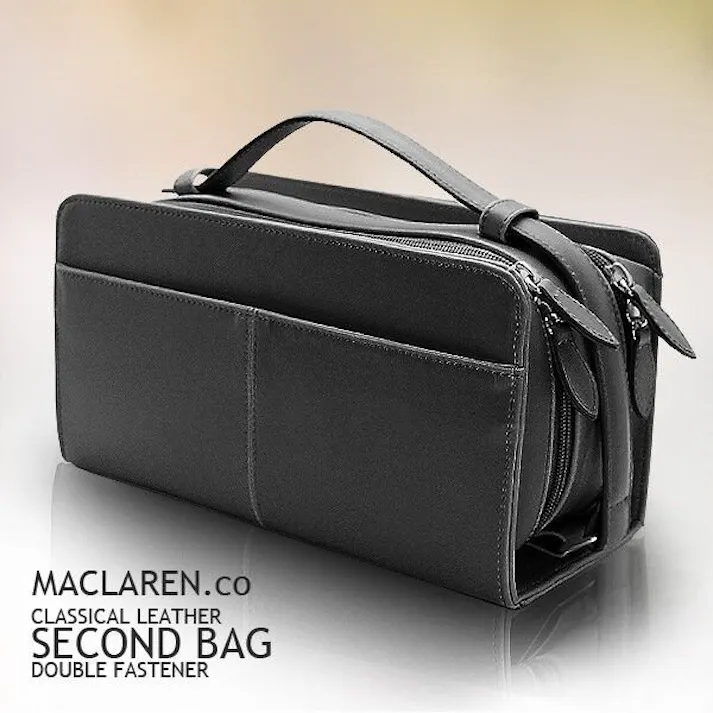 ボックスタイプダブルファスナー式セカンドバッグ AN-2133/【MACLAREN.co】ブラウン #flc-an-2133br
