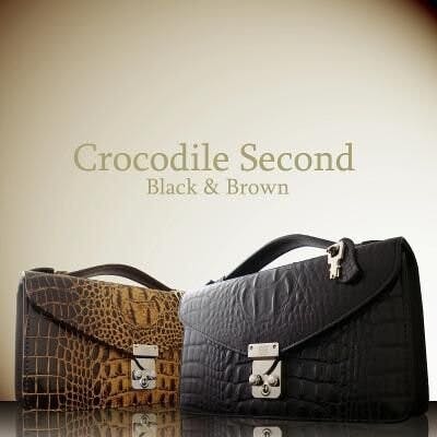 クロコダイル型押し牛革モンソー型セカンドバッグ AN-286//ブラウン #flc-an-286br 紳士財布 クロコダイル型押し牛革モンソー型セカンドバッグ AN-286//ブラウン #flc-an-286br 紳士財布