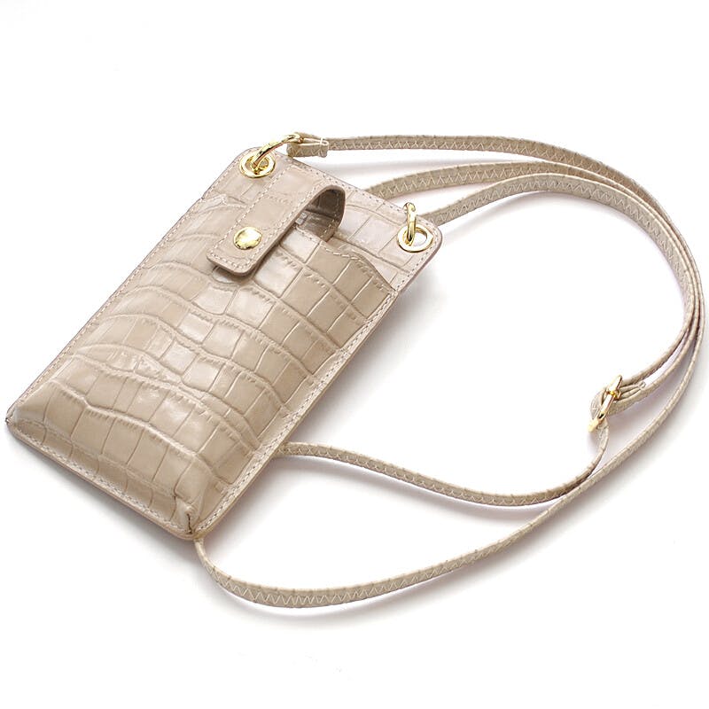 牛革クロコ型押しショルダースマホポーチ AN-3155 【MOMO