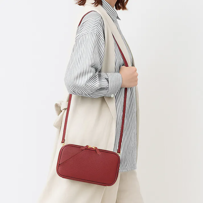 牛革2Wayショルダーポーチ AN-3220 【MOMO】レディースポシェット/グレージュ #flc-an-3220gl