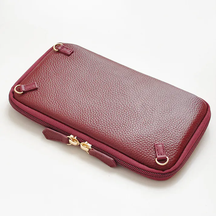 牛革2Wayショルダーポーチ AN-3220 【MOMO】レディースポシェット/ワイン #flc-an-3220wn