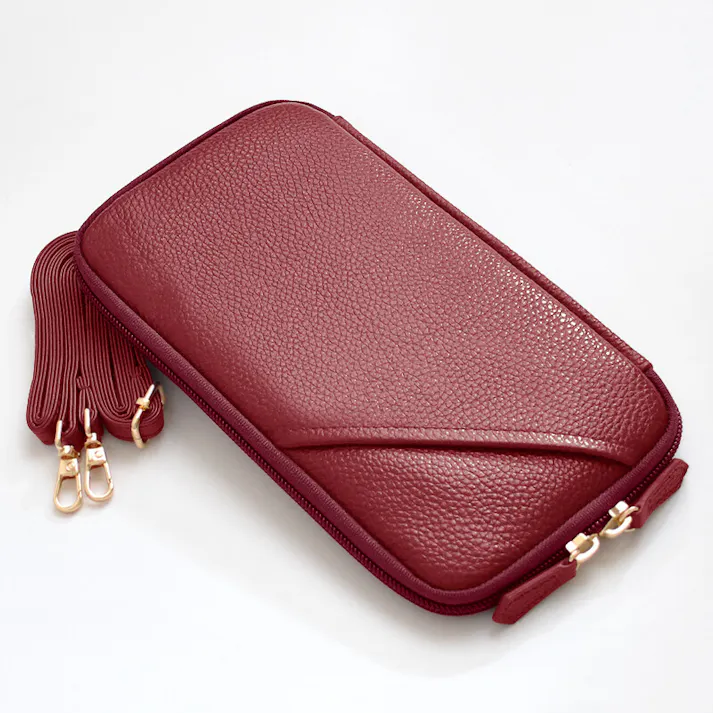 牛革2Wayショルダーポーチ AN-3220 【MOMO】レディースポシェット/ワイン #flc-an-3220wn