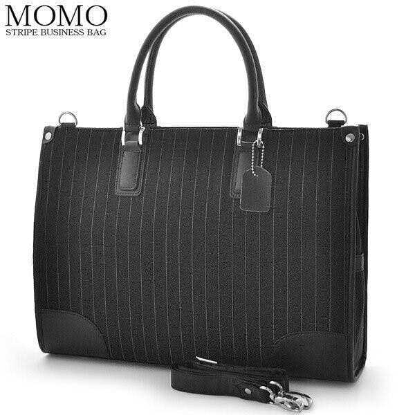 MOMO牛革×ジャケット地ストライプビジネスバッグ AN-413 送料無料 牛革×ジャケット地ストライプビジネスバッグ AN-413【MOMO】ブリーフ