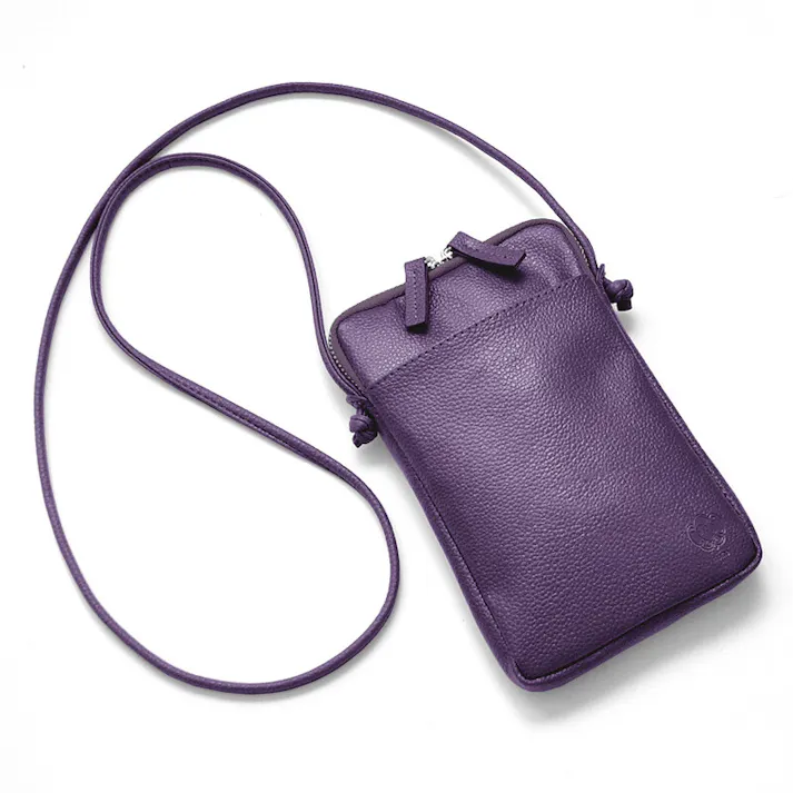 レザー(牛革)スマートポシェット(サコッシュ) AN-7162 【MOMO】/ポーチ/ブラック #flc-an-7162bk