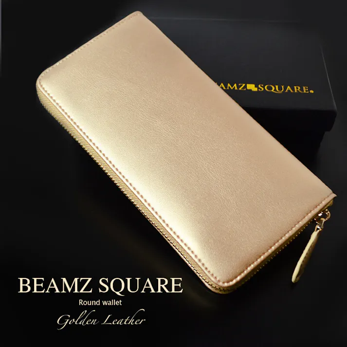 牛革オールゴールドカラーRF長財布BS-15805【BEAMZSQUARE】/風水/金運 #flc-bs-15805gld