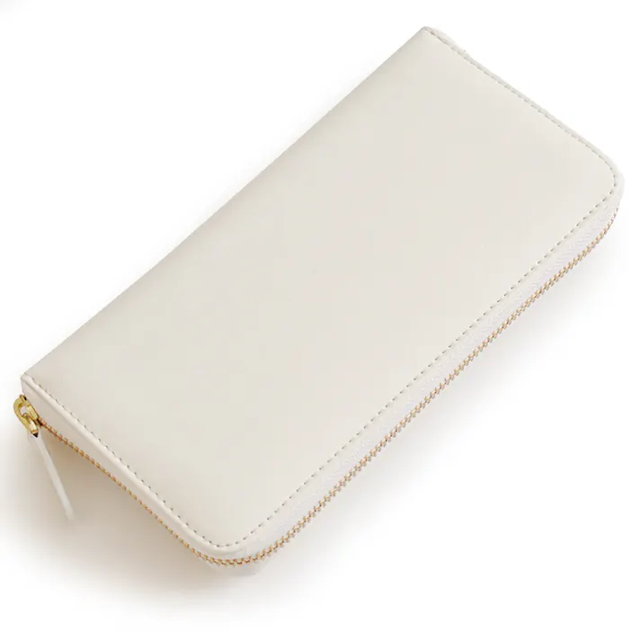 マットホワイト×ゴールドカラー 牛革ラウンドファスナー長財布 BS-15805WH【BEAMZSQUARE】/風水/金運/ホワイト #flc-bs-15805wh