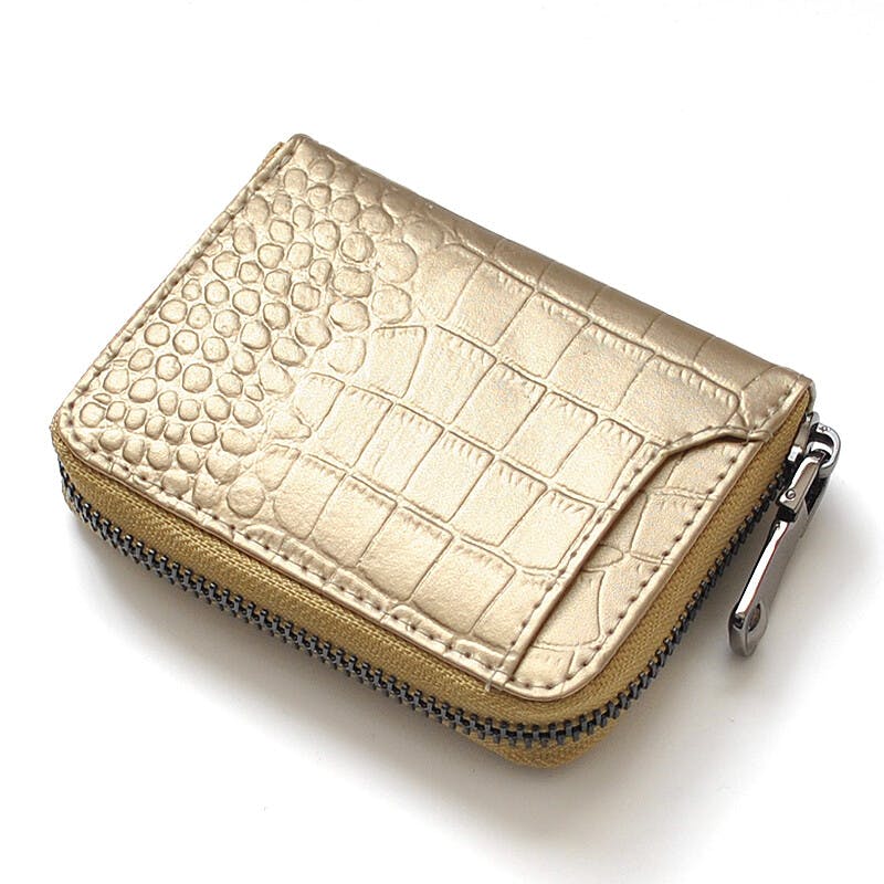 クロコ型押し牛革コインケース BS-3158　／風水／金運／ラウンドファスナー ＃flc-bs-3158gd 紳士財布