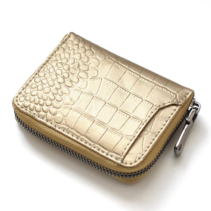 クロコ型押し牛革コインケース BS-3158 【BEAMZSQUARE】/風水/金運/ラウンドファスナー #flc-bs-3158gd