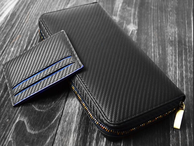 カーボンレザーラウンドファスナー大容量長財布 BS-88508【BEAMZSQUARE