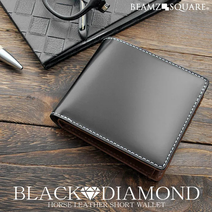 ブラックダイヤ馬革二つ折り財布 BZSQ-1732 BLACK DIAMOND’series【BEAMZSQUARE】 #flc-bzsq-1732