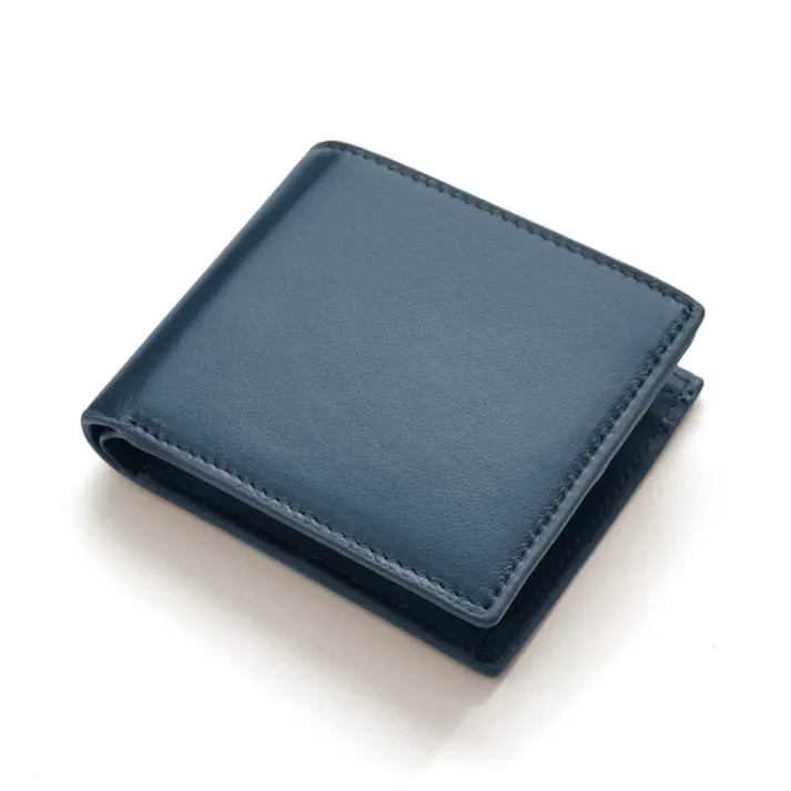 シープスキン紳士短財布 BZSQ-253 羊革二つ折り財布 【BEAMZSQUARE】/開運カラー/ネイビー #flc-bzsq-253nv