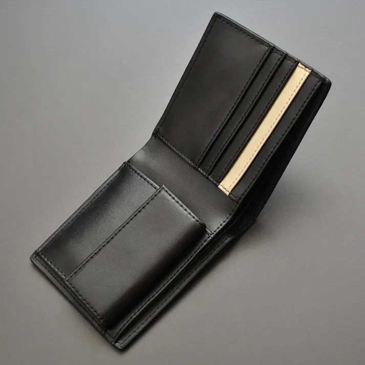 シープスキン紳士短財布 BZSQ-253 羊革二つ折り財布 【BEAMZSQUARE】/開運カラー/ネイビー #flc-bzsq-253nv