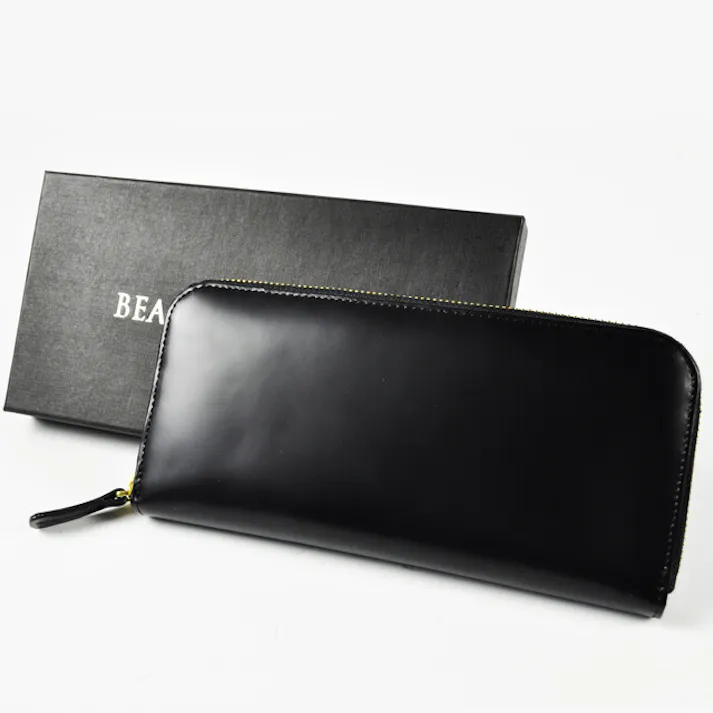 馬革コードバンラウンドファスナー長財布 BZSQ-550【BEAMZSQUARE】ZIPウォレット #flc-bzsq-550bk