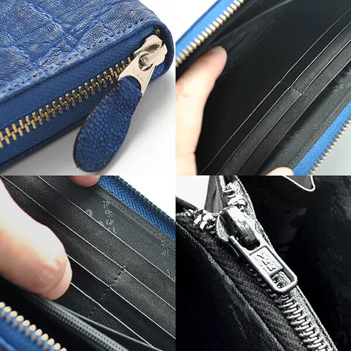 【日本製】コバルトブルーエレファントラウンドファスナー長財布/財布/ラウンドウォレット/コバルトブルー #flc-cbel-rw