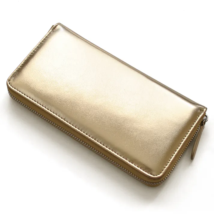 新色ゴールド入荷♪シープスキンラウンドファスナー長財布 E-031 【MOMO】革財布/グリーン #flc-e-031-grn