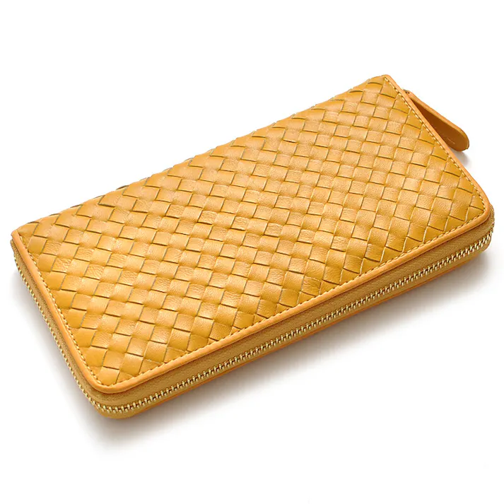 新色ゴールド入荷♪メッシュシープスキンラウンドファスナー長財布 E-031M 【MOMO】革財布/メッシュブラック #flc-e-031m-bk