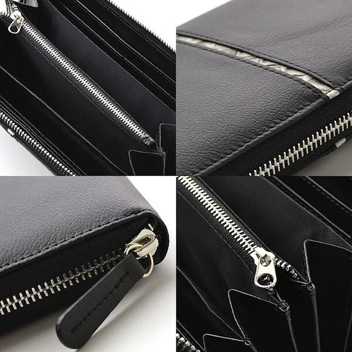 牛革×蛇革ラインラウンドファスナー長財布 GH-503【Glanz】大型財布 #flc-gh-503