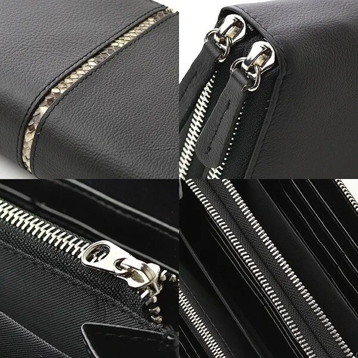 牛革×蛇革ダブルファスナー長財布 GH-504【Glanz】大容量Wラウンドファスナー #flc-gh-504