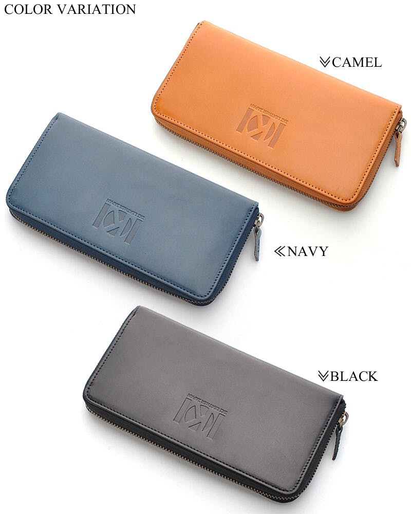 日本国産財布 栃木レザー（ヴォーノアニリン）ラウンドファスナー長