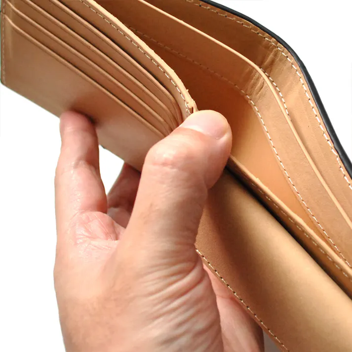 コードバン×バッファロー高級二つ折り財布 進化系リッチコードバンMH-911【MOMO】 ブラック #flc-mh-911bk