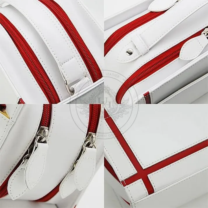 馬革クロスラインセカンドバッグ UH-2175WH メンズポーチ本体ホワイト 【unitedHOMME】ホワイト・ブラックライン #flc-uh-2175wh/bk