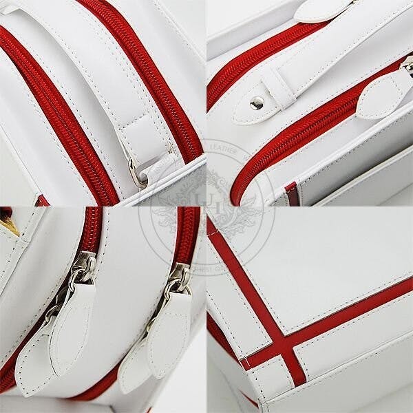 馬革クロスラインセカンドバッグ UH-2175WH メンズポーチ本体ホワイト