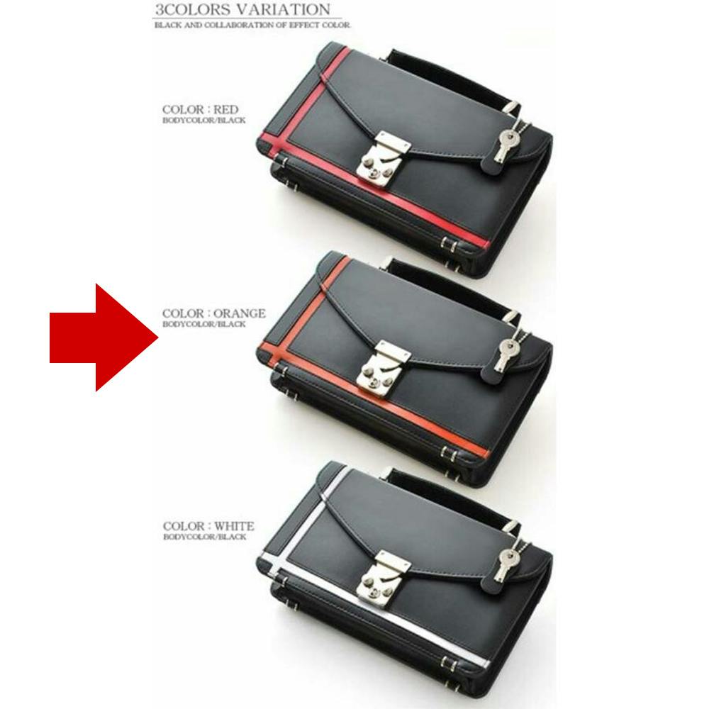 馬革×クロスライン鍵付きセカンドバッグ UH-2462 人気のモンソー型/オレンジライン #flc-uh-2462or 紳士財布 馬革×クロスライン鍵付きセカンドバッグ UH-2462 人気のモンソー型/オレンジライン #flc-uh-2462or 紳士財布