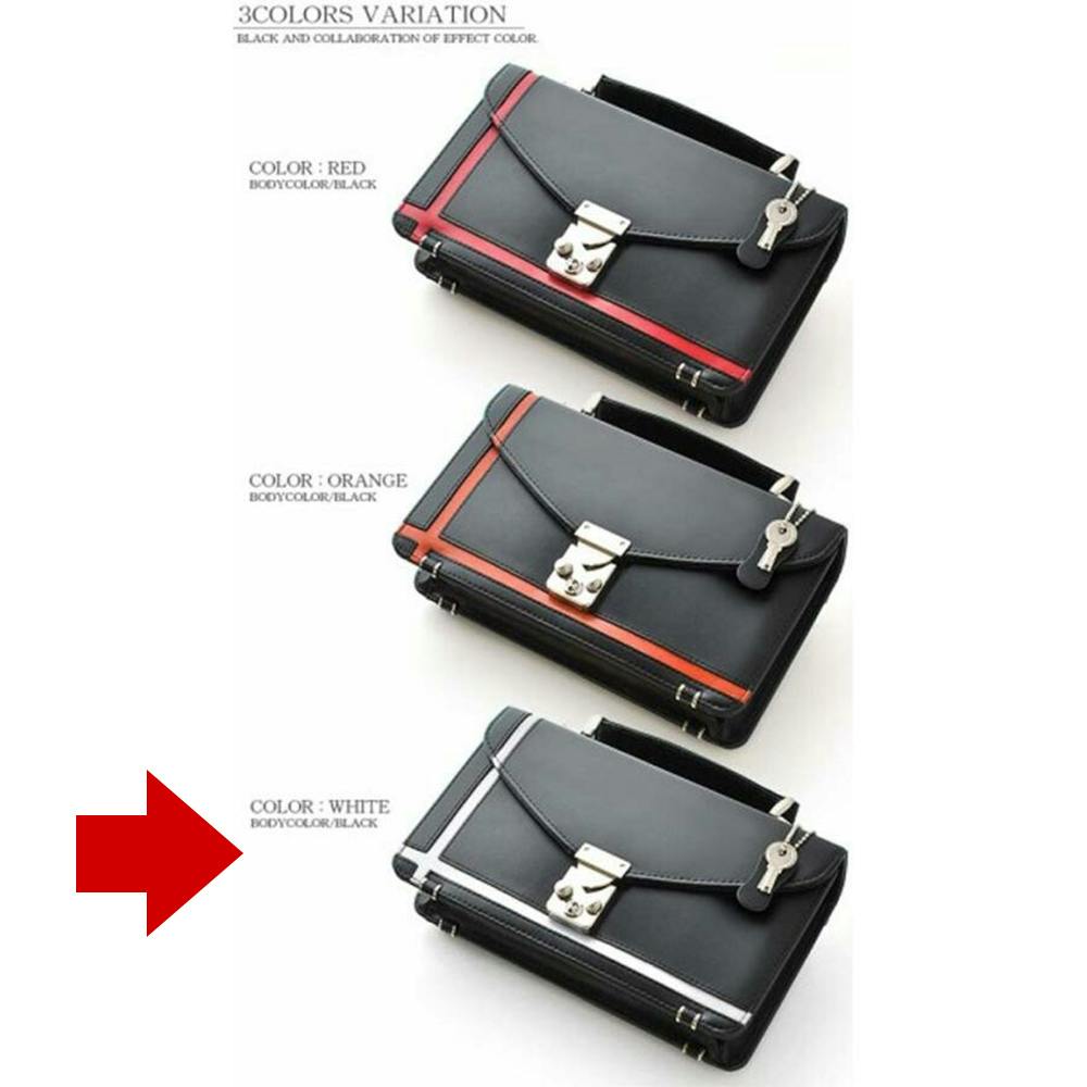 馬革×クロスライン鍵付きセカンドバッグ UH-2462 人気のモンソー型/ホワイトライン #flc-uh-2462wh 紳士財布 馬革×クロスライン鍵付きセカンドバッグ UH-2462 人気のモンソー型/ホワイトライン #flc-uh-2462wh 紳士財布