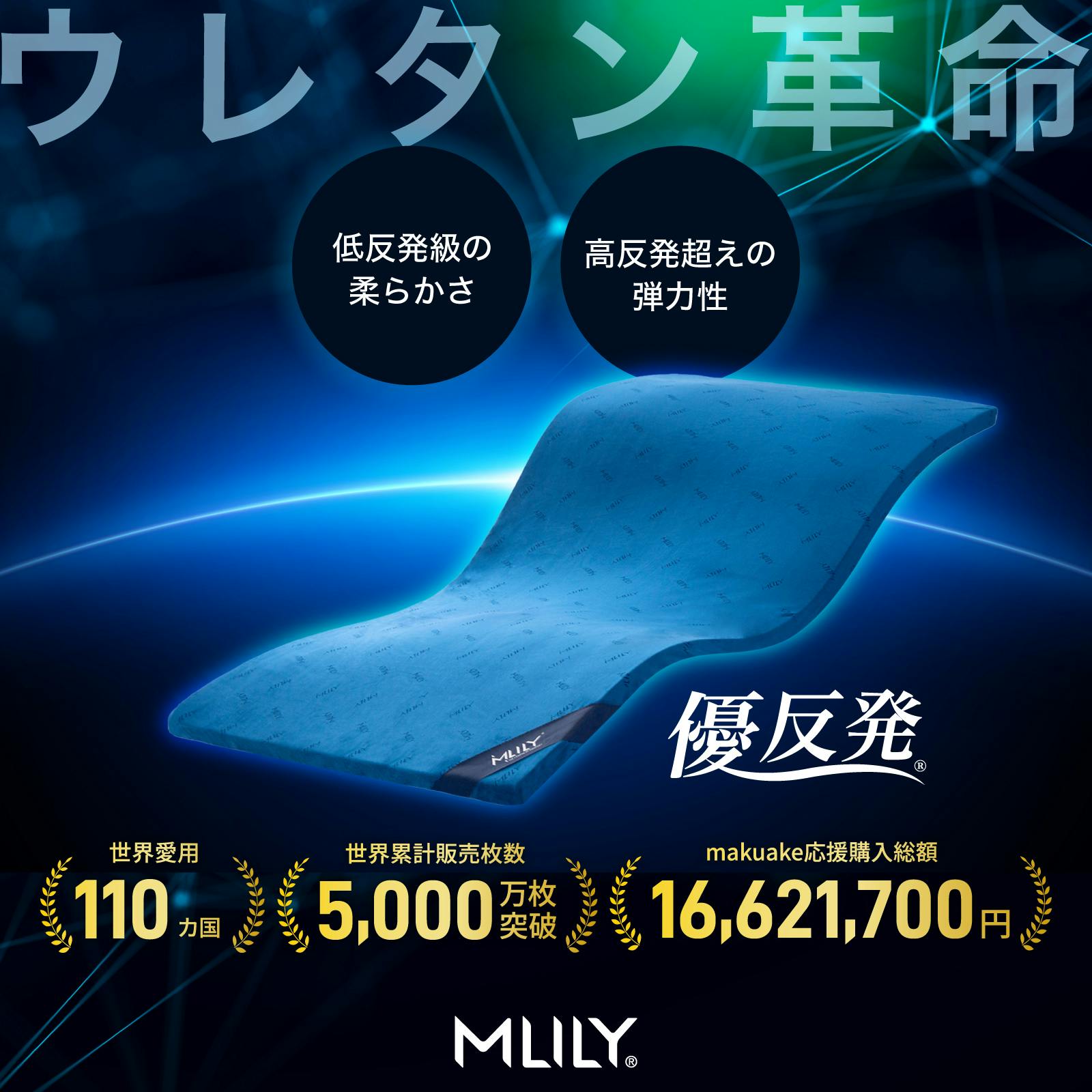 エムリリー 優反発 マットレス ダブル 高反発 トッパー 厚さ3cm【公式