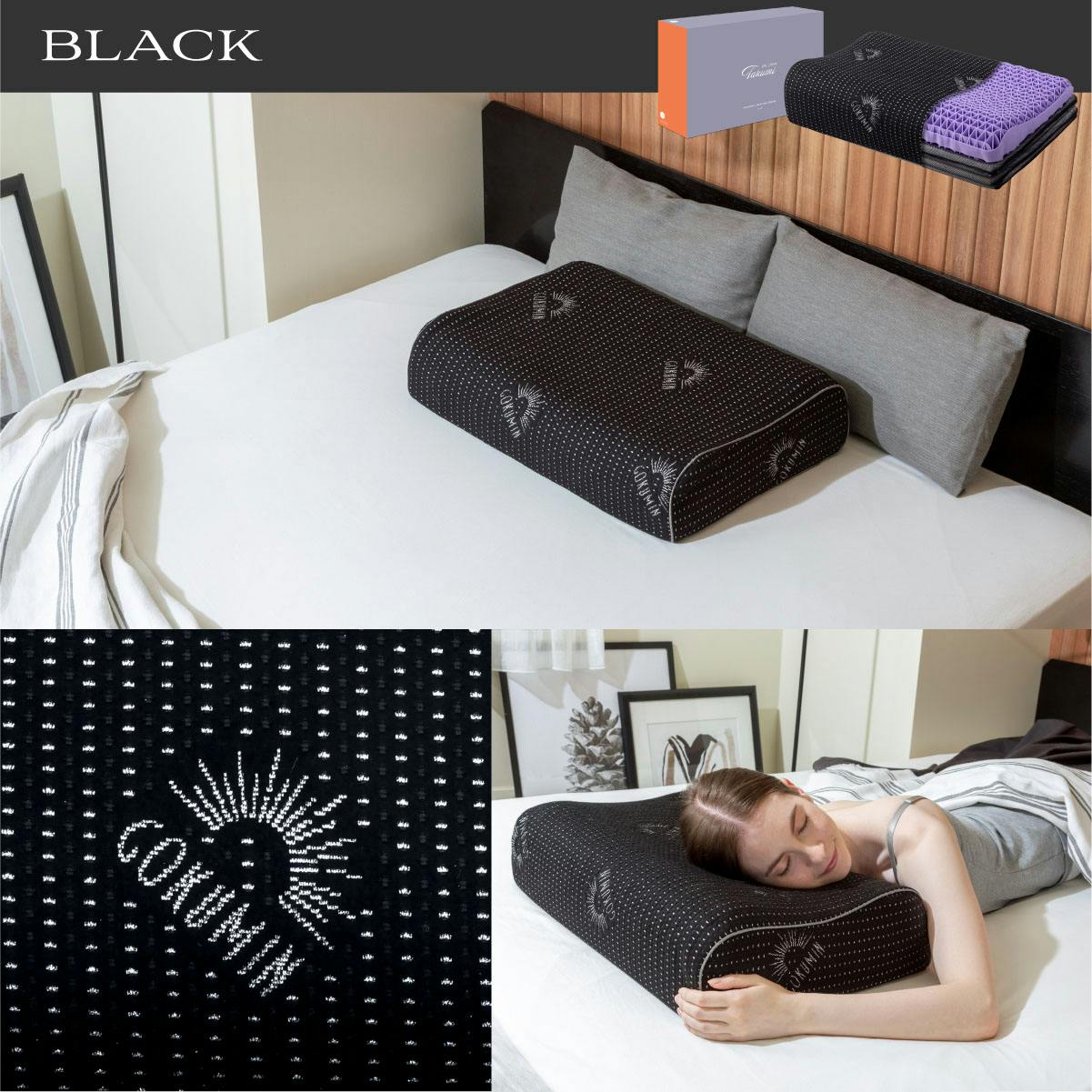GOKUMIN ジェル枕 ブラック グランデ 枕 Takumi 無重力ジェルピロー グランデ GOKUMIN まくら 大きめサイズ