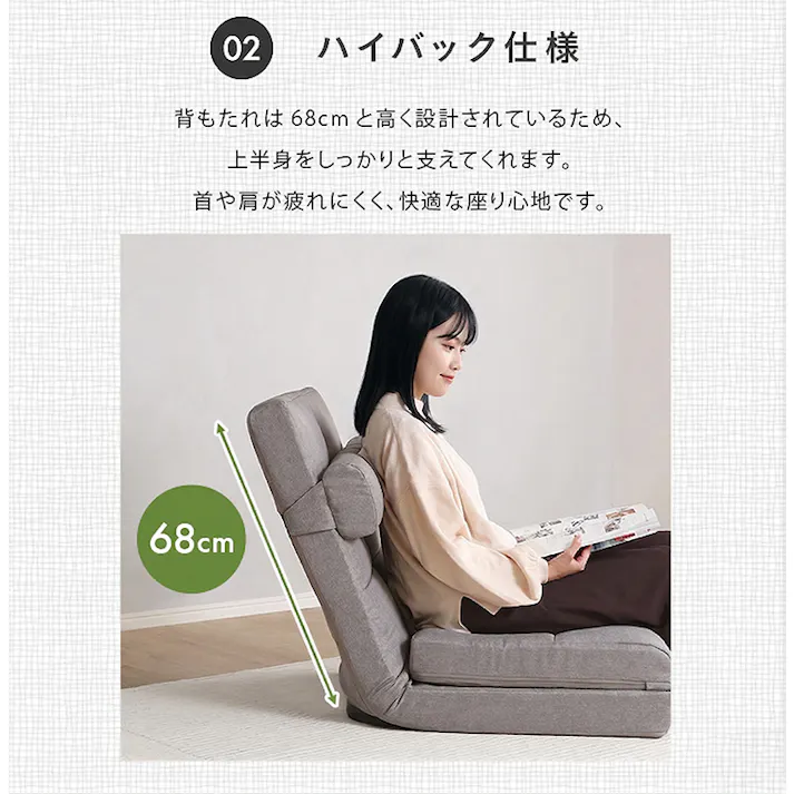 クッション付き 3way 座椅子 【色:ネイビー】 (Natur-ナチュラ) インテリア 座椅子 チェア リクライニング 折り畳み式 背もたれ コンパクト収納 おしゃれ かわいい 一人暮らし くつろぎ 1人掛け 一人用 寝れる 高級感 【送料込み】 SH-07-3LC--NV