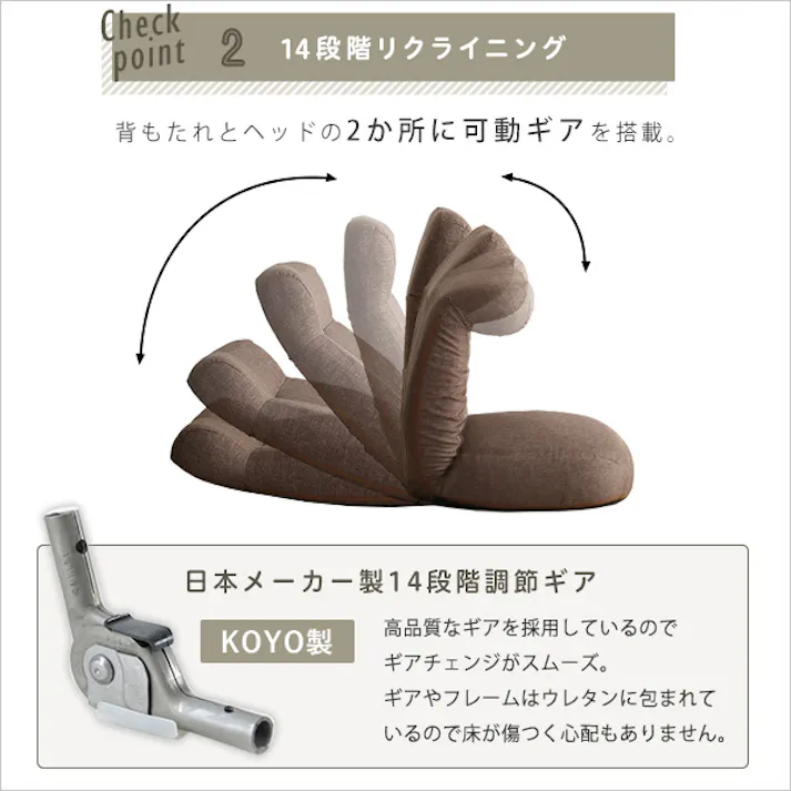 日本製 しっかり体を支えるリクライニング座椅子 【CROLE-クロレ-】/カラー:ブラック/ #sh-07-sbz--bk 4535306186418