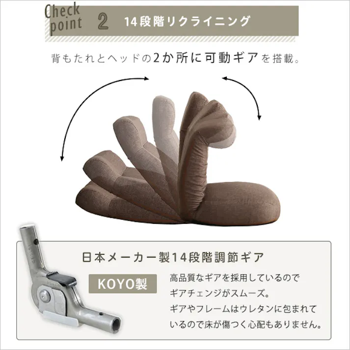 日本製 しっかり体を支えるリクライニング座椅子 【CROLE-クロレ-】/カラー:グレー/ #sh-07-sbz--gy 4535306186395【送料込み】