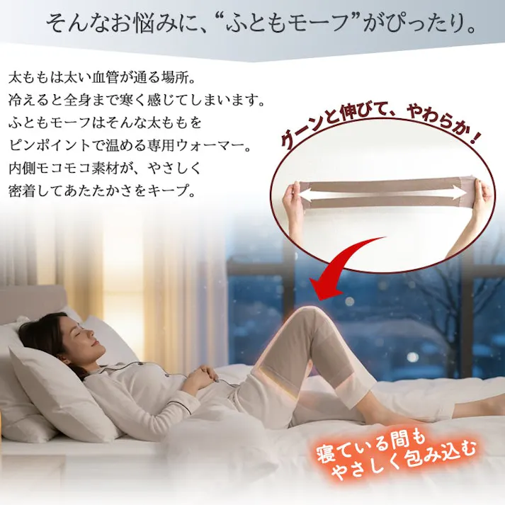 【ふともモーフ お得な3枚セット】 ちあふる 毛布素材の太ももウォーマー。お出かけもおうち時間も太ももからこっそり温活 就寝時 冷え取り タイツの上に重ね履きも 防寒 冷え性 対策 ふともも JAN:4580372173916