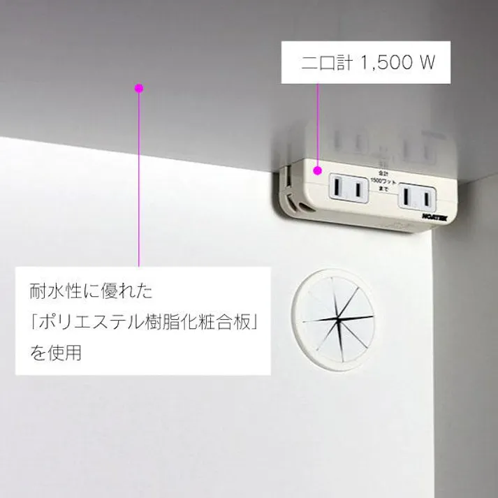 限定価格キッチン 家電ラック ゴミ箱 付 2段 2分別 人工大理石天板 完成品 レンジ台 60 幅 レンジラック キッチンカウンター 家電 収納ラック ごみ箱 ペール付 ダストボックス 分別 木製 作業台 スライド 白 ホワイト 日本製21102【NK-102】