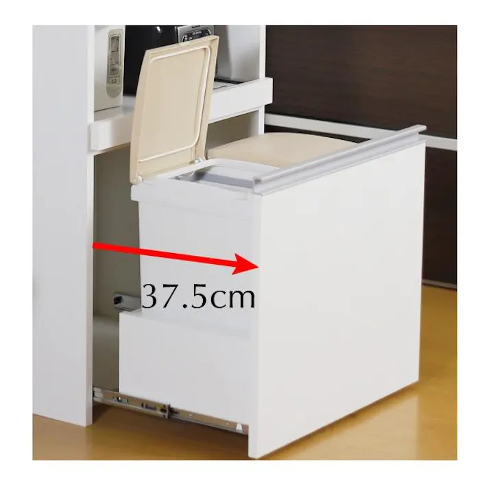 期間限定価格21103【NK-103】キッチン 家電ラック ゴミ箱 付 2段 3分別 人工大理石天板 完成品 レンジ台 レンジラック キッチンカウンター 家電 収納 ラック ごみ箱 ペール付 ダストボックス 分別 木製 作業台 キッチンラック スライド 日本製